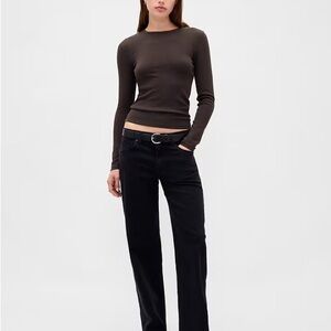 GAP Women's Long Sleeve Tee - Dark Brown